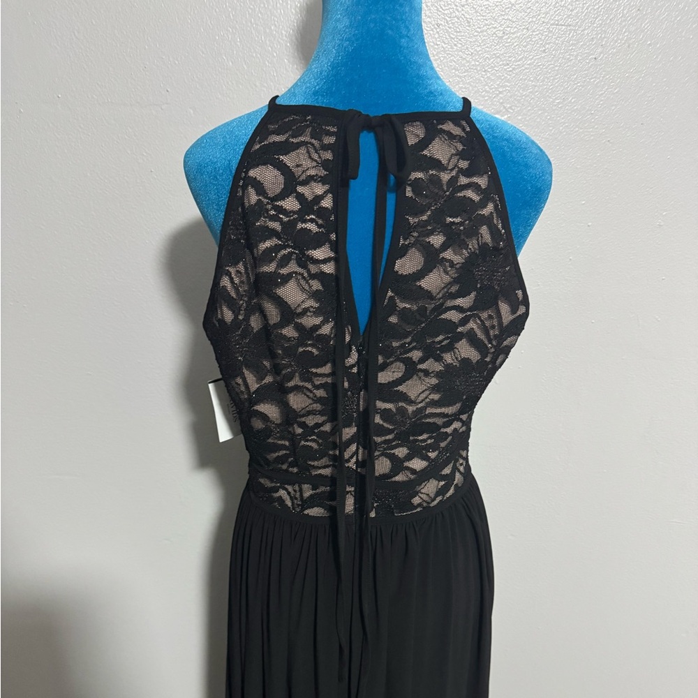 Elegant Black Lace Halter Dress